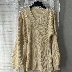Cozy Cream V-Neck Sweater